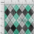thumbnail image 2 of oneOone Cotton Silk Sea Green Fabric Argyle Craft Projects Decor Fabric Printed By The Yard 42 Inch Wide, 2 of 4