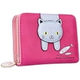 thumbnail image 1 of Cartera pequeña para niñas y mujeres, diseño de gato bonito, monedero, portamonedas, organizador de tarjetas (rosado) WD.WDQZL Hogar, 1 of 4