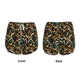 thumbnail image 5 of Picia Teal Leopard Pattern Women's 2 in 1 Athletic Running Shorts High Waisted Workout Casual Gym Sweat Shorts with Comfy Liner Zipper Pockets-Medium, 5 of 9