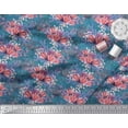 thumbnail image 2 of Soimoi Polyester Crepe Fabric Leaves & Tulip Flower Decor Fabric Printed Yard 42 Inch Wide, 2 of 3