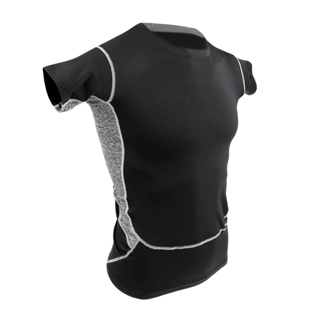 Hombres Compression Short Sleeves Camisetas Bodybuilding Negro SG SM SunniMix Sports T Shirts Hombres
