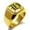 Gold, variant on Stainless Steel Letter H Initial Old English Monogram Engraved Engraved Square Flat Top Biker Style Polished Signet Ring