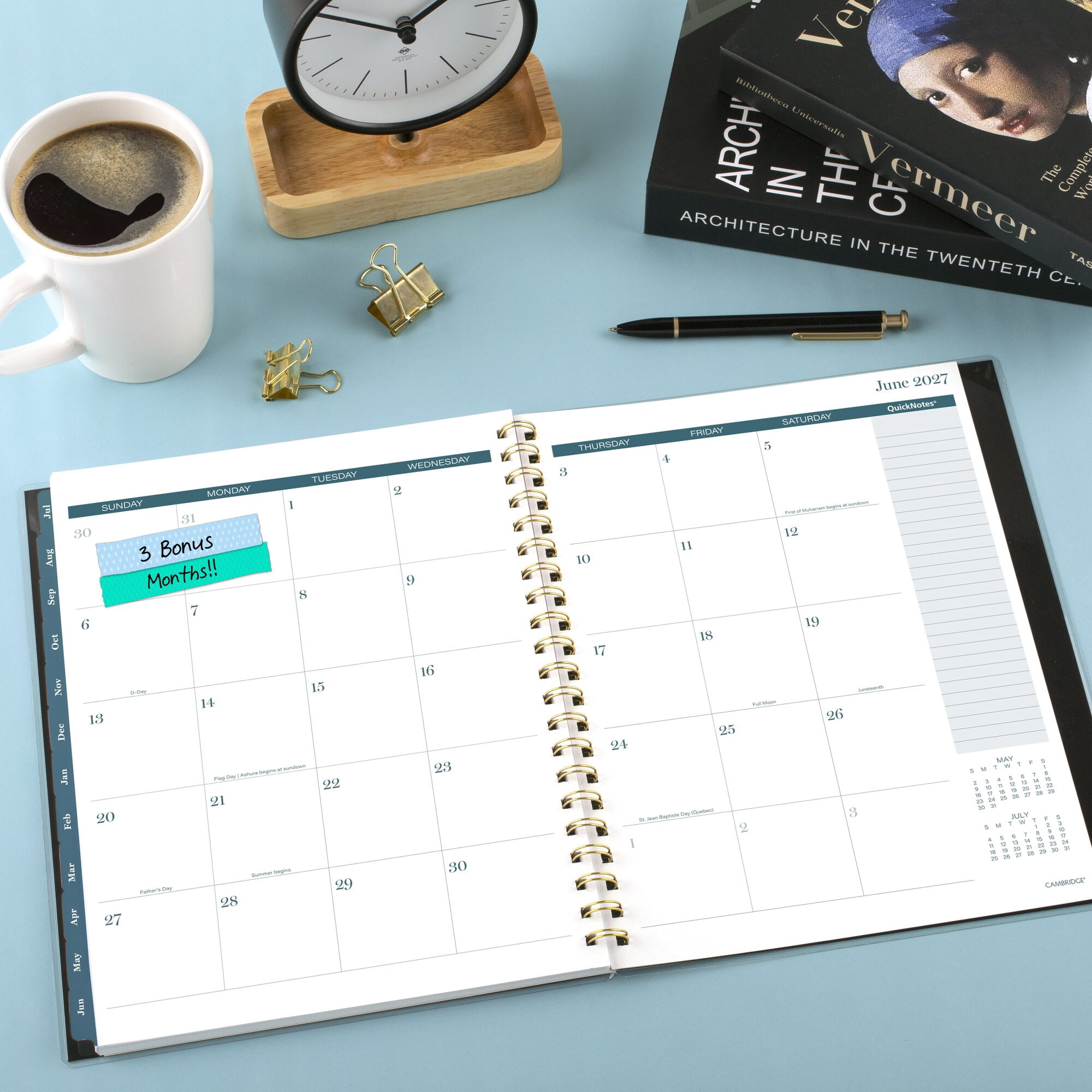 Mead Cambridge Tundra Academic 2026-2027 Weekly Monthly Planner Large 8 12 x 11