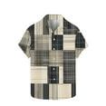 thumbnail image 2 of Aueoeo Fashion Men's Casual Short Sleeve Turndown Collar Button Shirt Tops Big and Tall On Clearance, 2 of 5