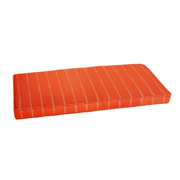 Sorra Home Orange Dotted Stripes Indoor/Outdoor Bench Cushion, Corded