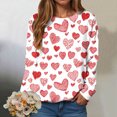 thumbnail image 2 of vigerkar Valentine Sweatshirt Women Oversized Hearts Long Sleeve Shirt Heart Sweatshirts Gift for Her (Light Pink, M), 2 of 9