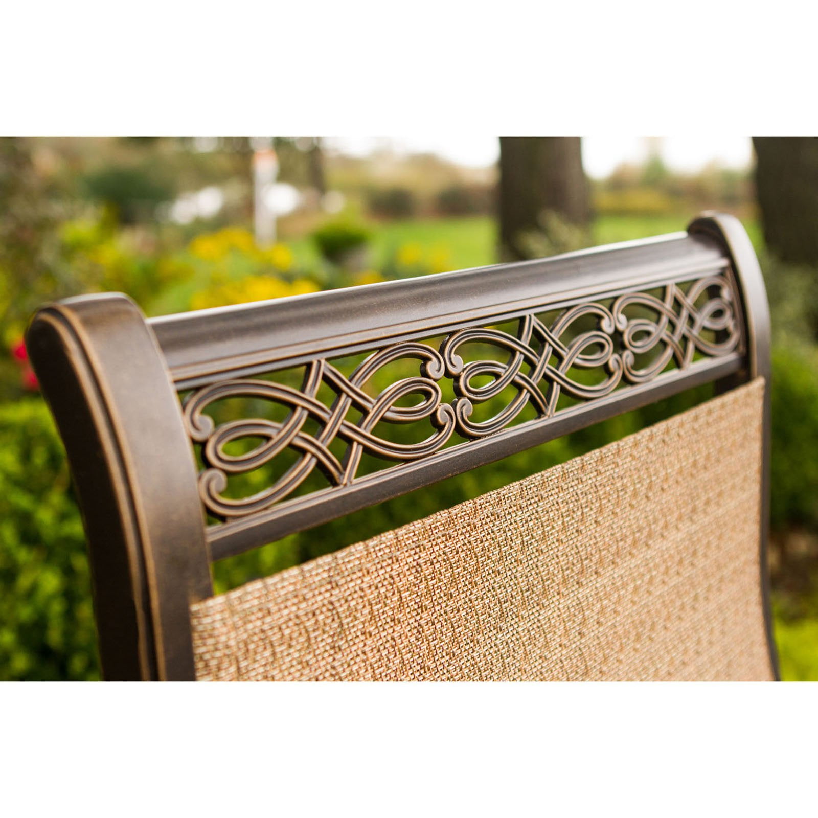 Hanover Outdoor Monaco 5 Piece Tile Top Pedestal Dining Set With Hanover Outdoor Monaco 5 Piece Tile Top Pedestal Dining Set With Sling C Spring Chairs And Umbrella In Cedar Com