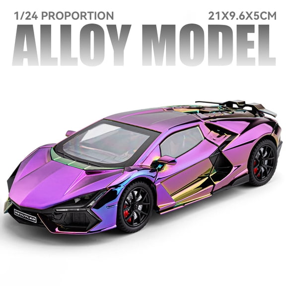 1:24 Lamborghini Revuelto With Spray Alloy Car Diecasts & Toy Vehicles Metal Toy Car Model Sound and light Collection Kids Toy