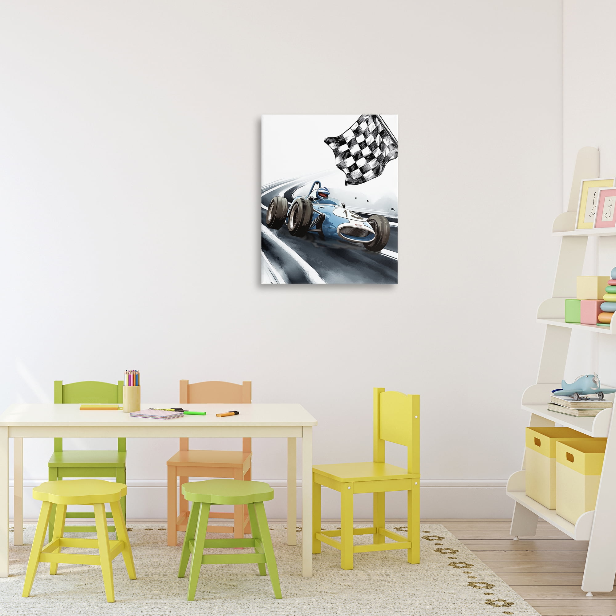 Stupell Industries Dynamic Racecar Driving Canvas Wall Art, design by Christine Simpson Art