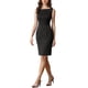 thumbnail image 4 of Vestido de mujer sin mangas de corte ajustado Inspire Chic, con escote barco, vestido para el trabajo, negro, talla 3XL, 4 of 6