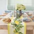 thumbnail image 2 of Spring Summer Lemon Table Runner, Fruits Kitchen Dining Table Decoration for Holidays, Yellow Lemons Leaves Flowers Farmhouse Table Decor Runners, 13X60IN, 2 of 5