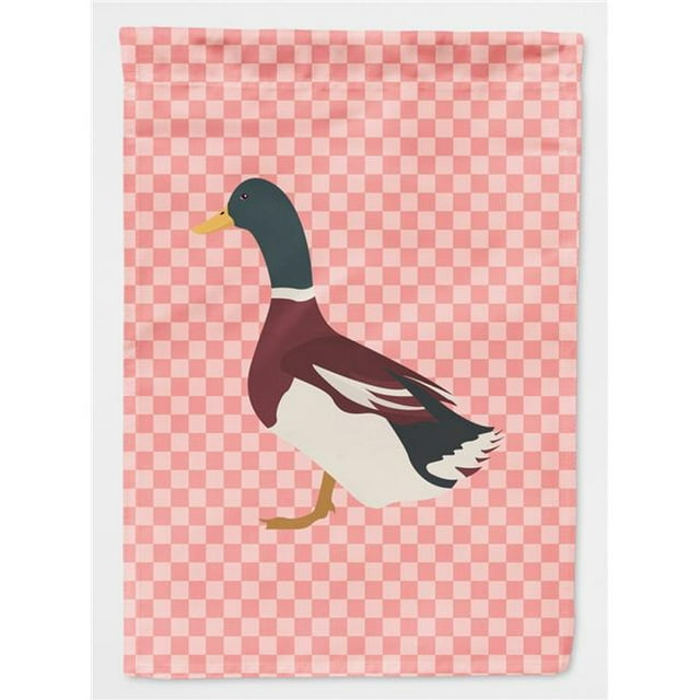 Carolines Treasures BB7856CHF Rouen Duck Pink Check Canvas House Flag