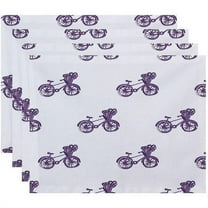 Simply Daisy 18" x 14" Bicycles! Geometric Print Placemats, Set of 4
