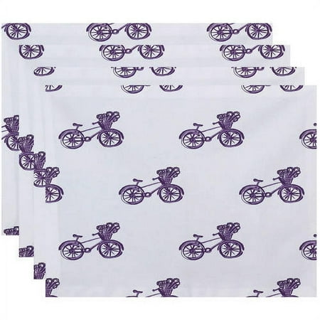 

Simply Daisy 18 x 14 Bicycles! Geometric Print Placemats Set of 4