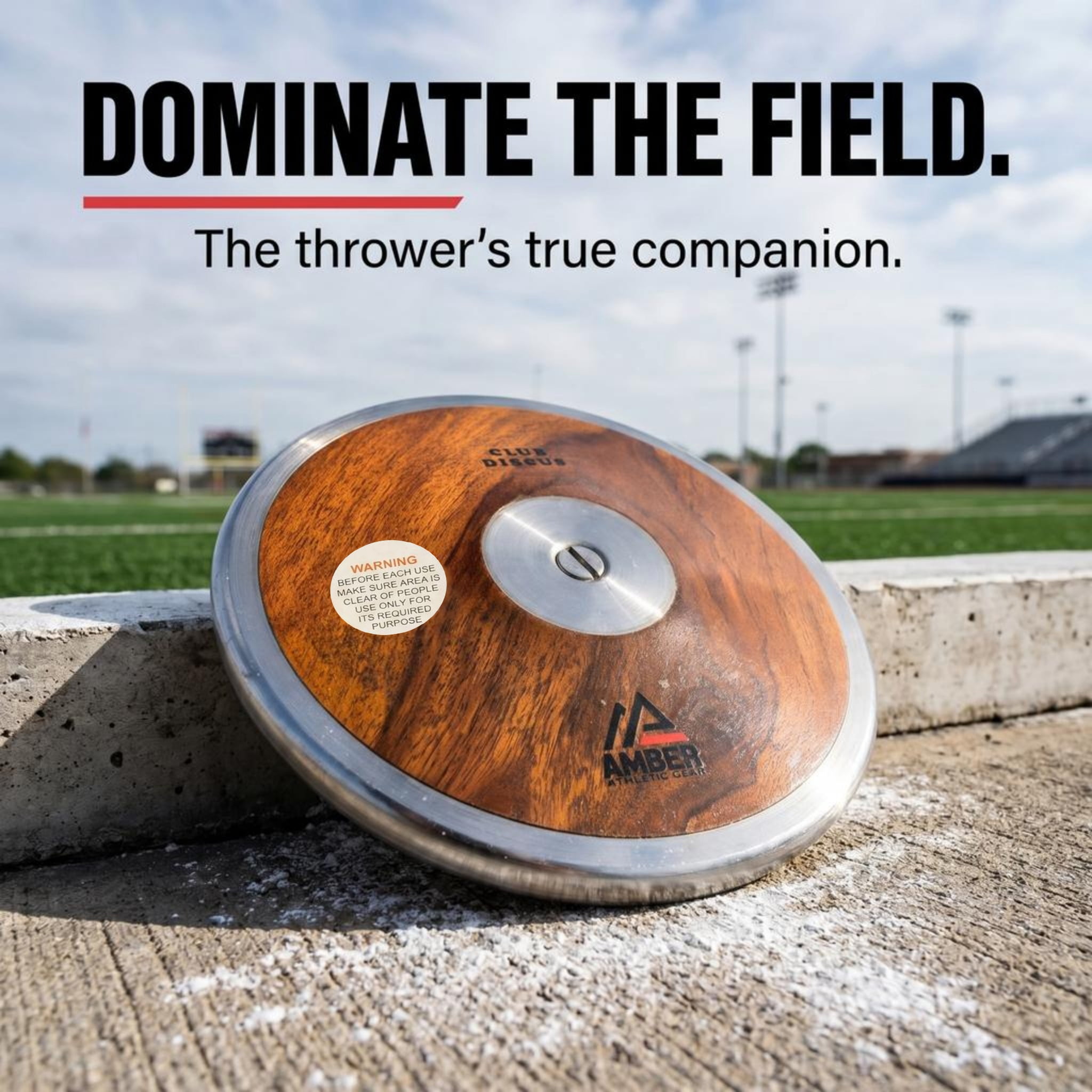 Amber Sporting Goods Precision Wood Club Discus Balanced, Stable, Versatile Thrower's Companion Perfect for Track & Field Training and Competition