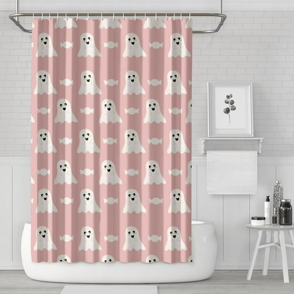 Scary Halloween Shower Curtain for Adults, 72x72 Inch Creepy Ghost Design - Waterproof Fabric with Hooks for Spooky Bathroom Makeover