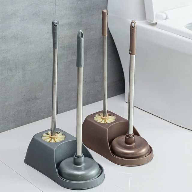 Dvkptbk Toilet Brush Hard Bristles Bathroom Cleaning Brush Toilet Brush Base Kit Suction Set Modern And Compact Toilet Cleaner Brush Long Handle for Bathroom
