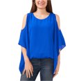 thumbnail image 1 of SAM AND JESS Womens Cape Sleeve Cold Shoulder Blouse, darkblue, S, 1 of 1