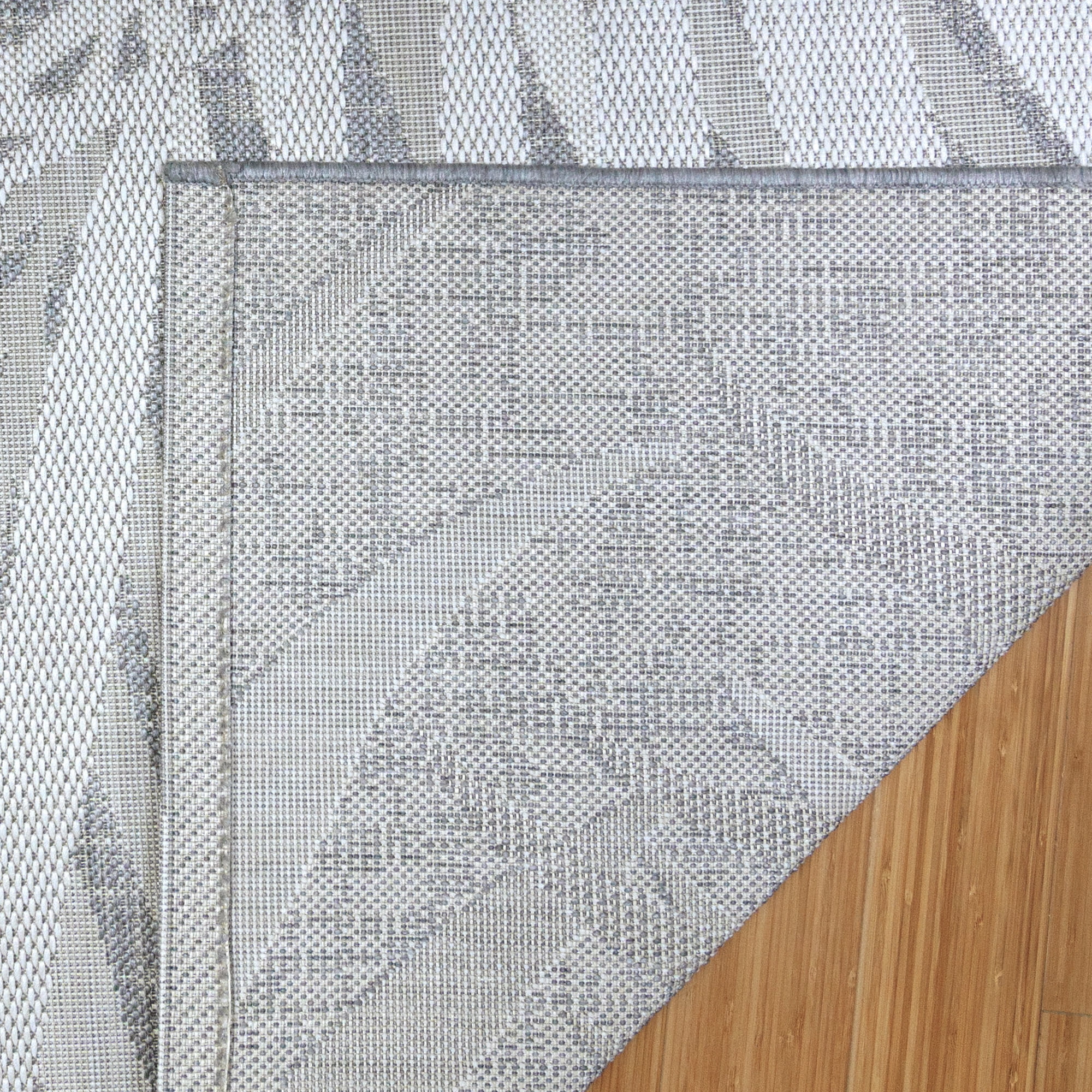 Gertmenian Paseo Paume Coastal Floral Grey and Cream Outdoor Area Rug, 5x7