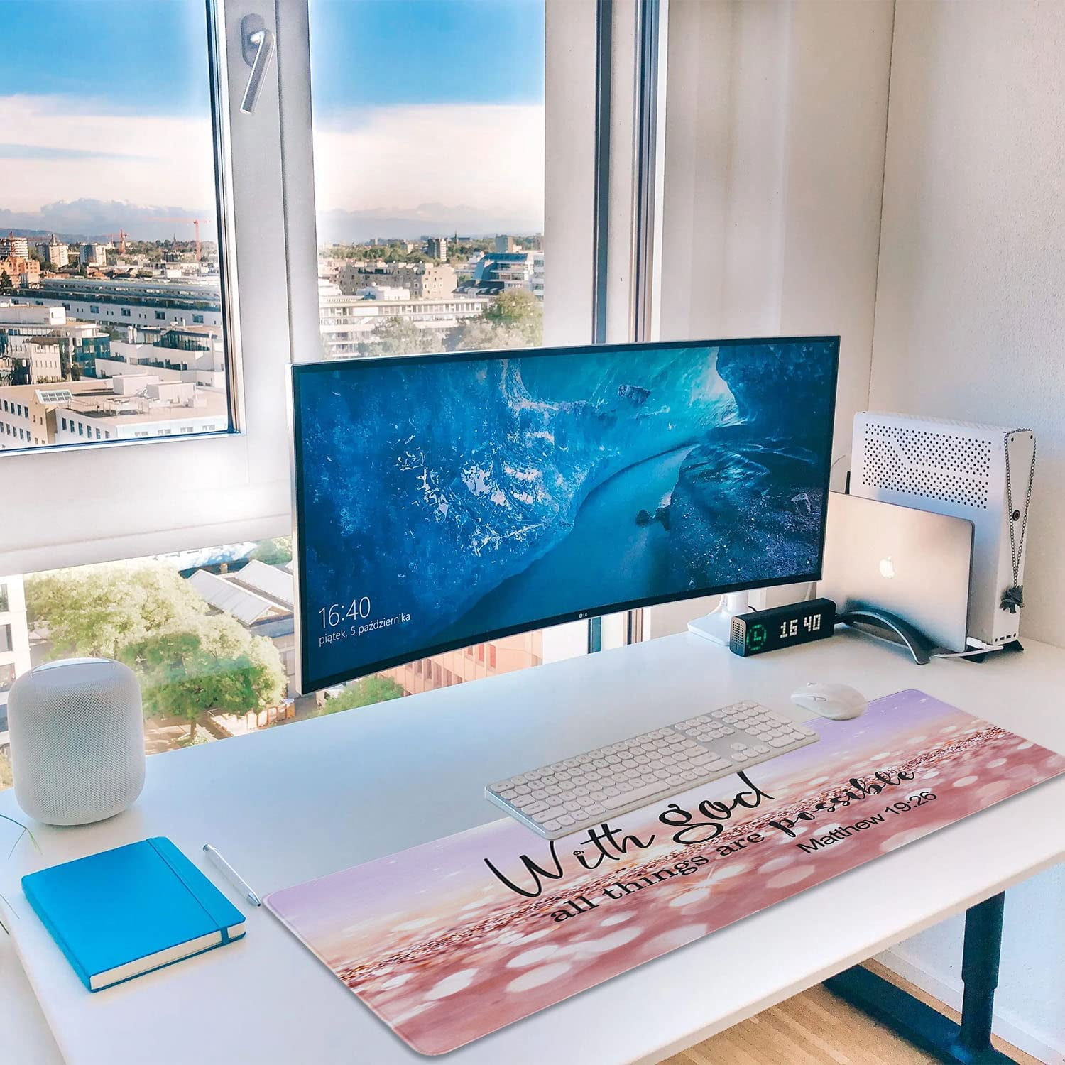 Large Gaming Mouse Pad with Seam Edge, Anti-Slip Extended Mouse Pad with Micro-Weave Cloth Surface,Waterproof Keyboard Pad, Desk Pad for Gamer Office Home XL 31.5" x 15.7"