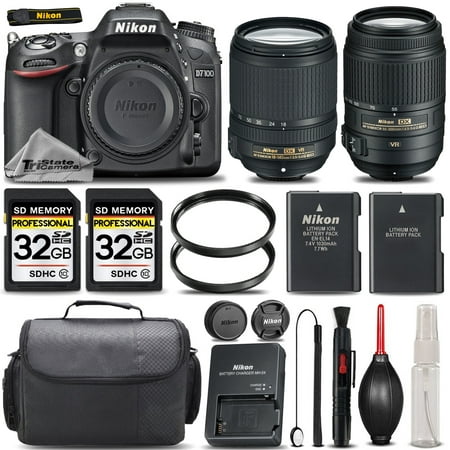 Nikon D7100 DSLR Camera + NIKKOR 18-140mm VR LENS + 55-300mm VR - SAVE BIG (Nikon D7100 Best Price In Usa)