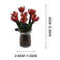 thumbnail image 3 of Handmade Lampwork Tiny Glass Flowers, Mini Glass Flowers in Vase, Unique Collectible Art Gift, Tiny Glass Flowers in Vase with Stems for Mother's Day, Office, Home(Red), 3 of 7
