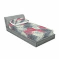thumbnail image 3 of Dahlia Flower Bedding Set with Sheet & Covers, Hand Drawn Repeating Big and Small Flowers Motif with Color Element Effects, Printed Bedroom Decor 2 Shams, 4 Sizes, Multicolor, by Ambesonne, 3 of 3