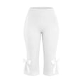 thumbnail image 4 of Noric Women's Plus Size High Waist Capri Leggings with Pockets Bow Tie High Rise Stretchy Casual Workout Cropped Yoga Pants, 4 of 8