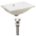 thumbnail image 1 of 18.25-in. W CUPC Rectangle Bathroom Undermount Sink Set In White - Brushed Nickel Hardware - Overflow Drain Incl. AI-24828, 1 of 7