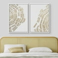 thumbnail image 3 of IDEA4WALL Framed Canvas Print Wall Art Set of 2 Gold & White Narure Forest Tree Wood Rings Abstract Modern Art Decorative Boho Contemporary Artwork for Bedroom, Office - 24"x36"x2 Panels White, 3 of 5