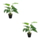 thumbnail image 4 of Planta en maceta de tortuga tropical Inteprter Hojas artificiales realistas JH5471 2Conjunto, 4 of 6