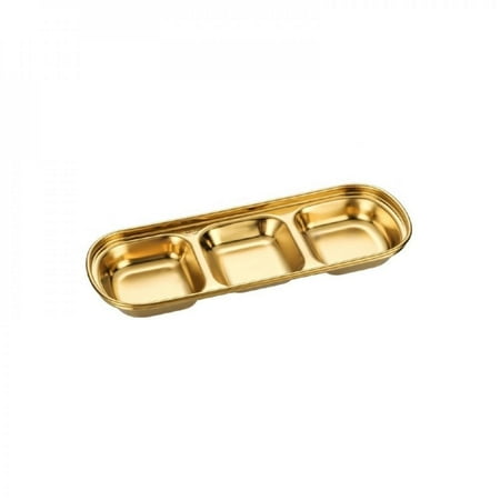 

SweetCandy Sauce Dish Stainless Steel for Spice Dish Soy Sauce 2-Compartment