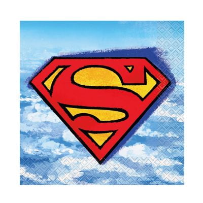 6 1/2" DC Comics Superman™ Party Emblem Disposable Paper Luncheon Napkins – 16 Ct.