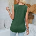 thumbnail image 6 of HAPIMO Women's Loose Tank Tops Tunic Trendy Summer Beach Tees Sleeveless Workout Shirts V Neck Button Elegant Casual Tops Solid Color Cotton for Girls Green, 6 of 6