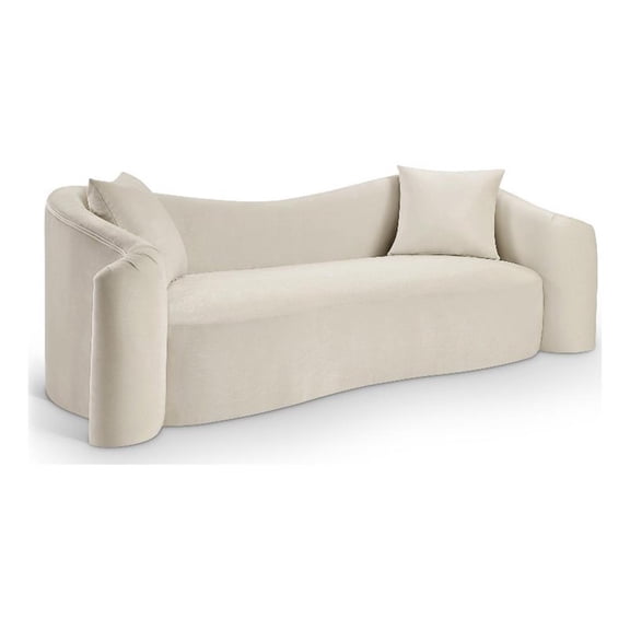 Meridian Furniture Destin Cream Velvet Sofa