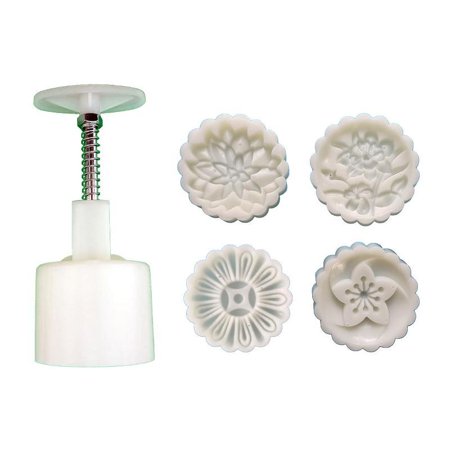 

75g Flower Shaped Plastic Mooncake Molds Mooncake Stamps DIY Baking Accessories
