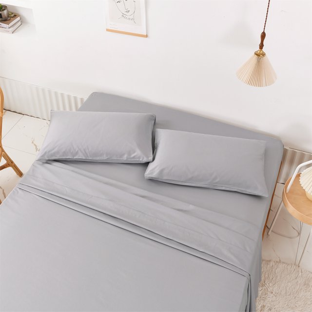 siniker Solid Color Bed Hat With 1 Top And 1 Pillowcase, 100% Microfiber Bed Sheet Set Of 3