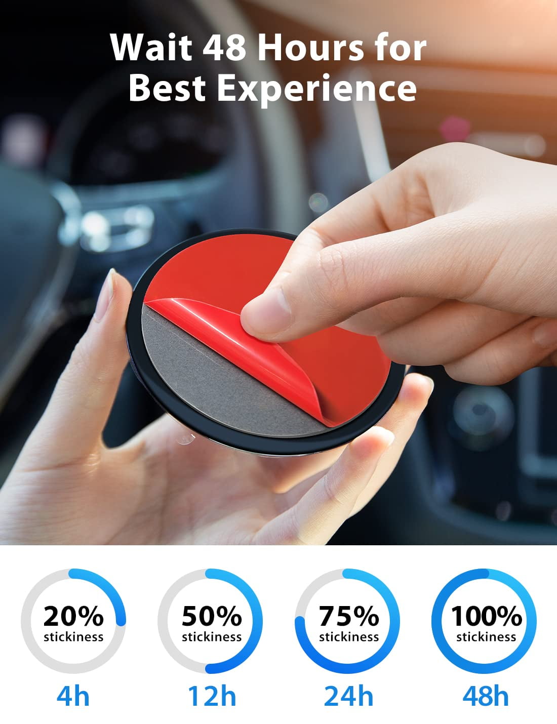 Sticky Adhesive for Dash Cam Suction Cup Mount, VOLPORT 2pcs 3M Circle Heat  Resistant Double Sided Extra Strong Mounting Tape Pad Replacement for Car  Boat Dashboard Windshield Camera GPS Sucker Holder 