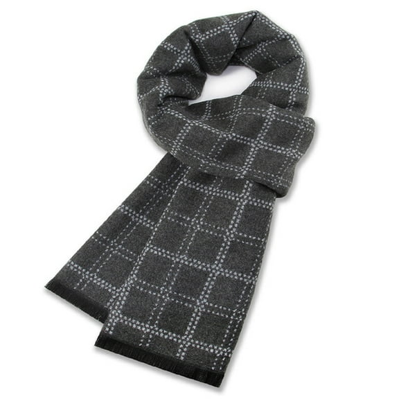 Plaid fringe scarf Soft long cotton scarf for men