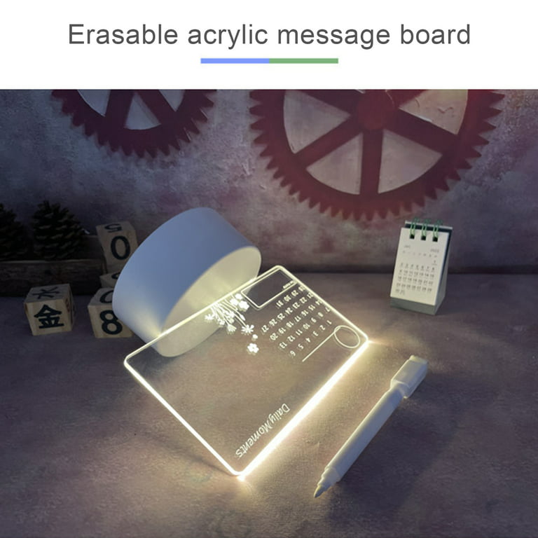 Message Board Lamp With 7 Colors Erasable Markers Rewritable Light