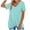 Light Blue, variant on Womens Clothes Women's Fashion Casual Women's V-Neck Short Sleeve Solid Color Cross Top