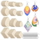 thumbnail image 1 of 120 Piezas de Aretes de Madera Sin Terminar, Madera en para Aretes, 4 Formas para Aretes de Madera con para Aretes y Anillos para Saltar, 1 of 6