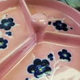 thumbnail image 2 of Ceramic Pink Bowl with Three Divided Lid (6") and Chopsticks (8") Set for Noodle, Udon, Rice, Pho, Soup | Microwave and Dishwasher Safe, 2 of 6