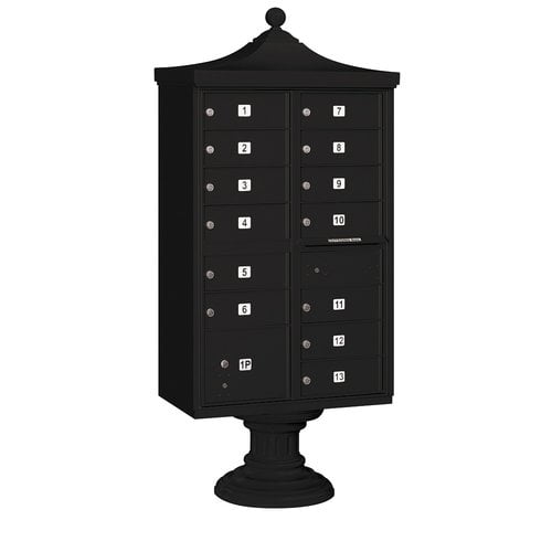 Regency Decorative Cluster Box Unit - 13 B Size Doors - Type IV - Black - Private Access