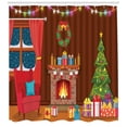 thumbnail image 3 of Ambesonne Cozy Shower Curtain, Christmas in Winter Night Art, 69"Wx70"L, Multicolor, 3 of 3