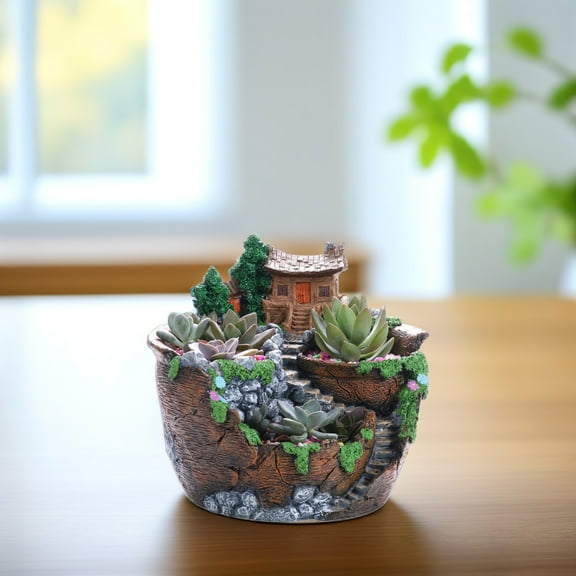 Milisten Indoor Plants Pots Resin Orange 1Pack 7.0In X 7.0In X 6.1In