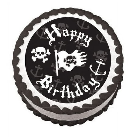 Pirate Happy Birthday Edible Frosting Sheet Photo Image Cake Topper