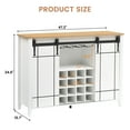 thumbnail image 2 of AKDSteel 47" Farmhouse Coffee Bar Cabinet – Wine Bar Sideboard with 16 Glass Rack, Storage Shelves & Sliding Barn Door, Buffet Cabinet for Kitchen & Dining Room, 2 of 6