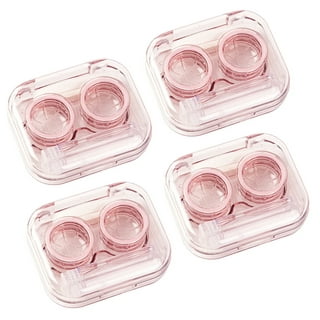 Contact Lens Case,Oweilan 2 Pack Portable Clear Contact Lens Care Box  Holder Container Soak Storage Kit for Travel&Home 