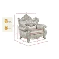 thumbnail image 4 of Traditional Living Room Armchair with Pillows, Champagne Fabric Upholstered Sofa Chair, Rolled Armrest Wood Carvings, 4 of 4